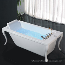Fashion Special Design Pearl White Acrylic Freestanding Bathtub with Legs
